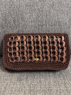 Crocheted Soda Pop Tab Wallet, Leather interior
